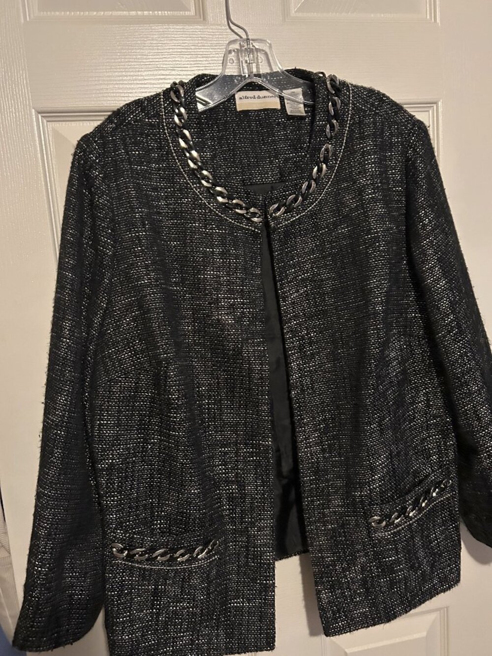 Vintage Alfred Dunner Black & White Jacket w/Chain sz 16W